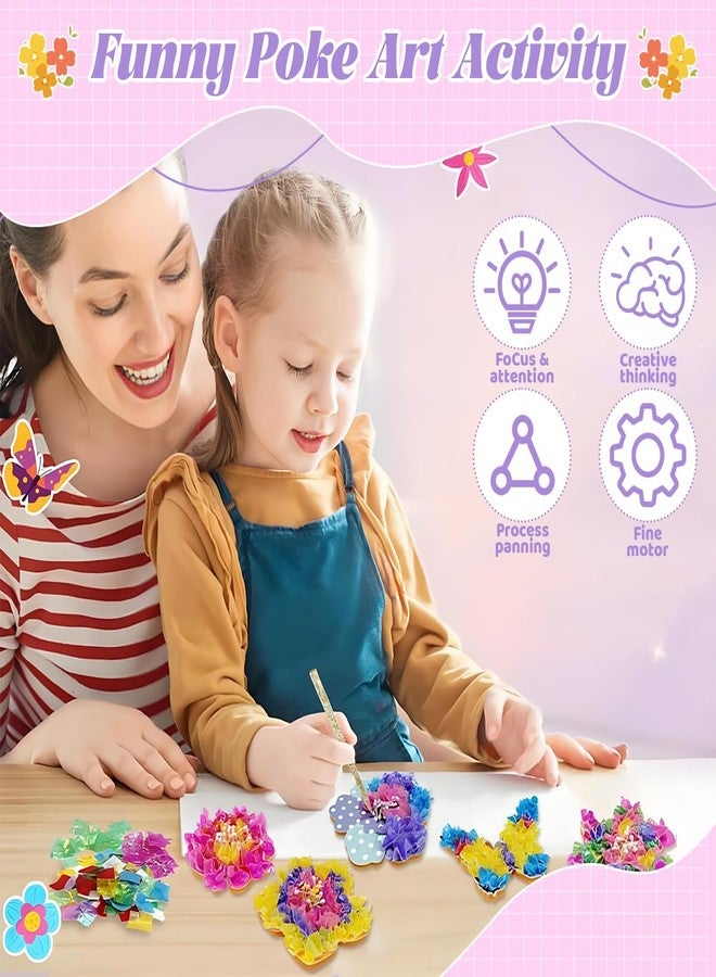Patpat مجموعة باتبات® الفنية للبنات، مجموعة صنع باقة زهور للأطفال من 6 إلى 12 سنة، مجموعة حرف يدوية من القماش متعدد الألوان مكونة من 800 قطعة مع سيقان وفراشات، هدية عيد ميلاد للبنات - Image 5